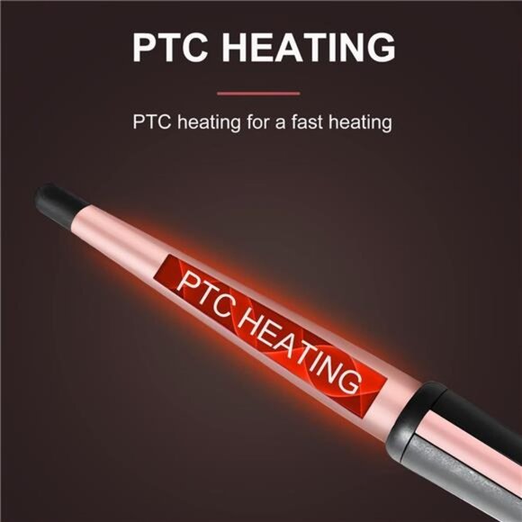 Hair Curling Wand, 0.5-1Inch Tapered Curling Iron, Professional Ceramic Hair - Picture 4 of 8